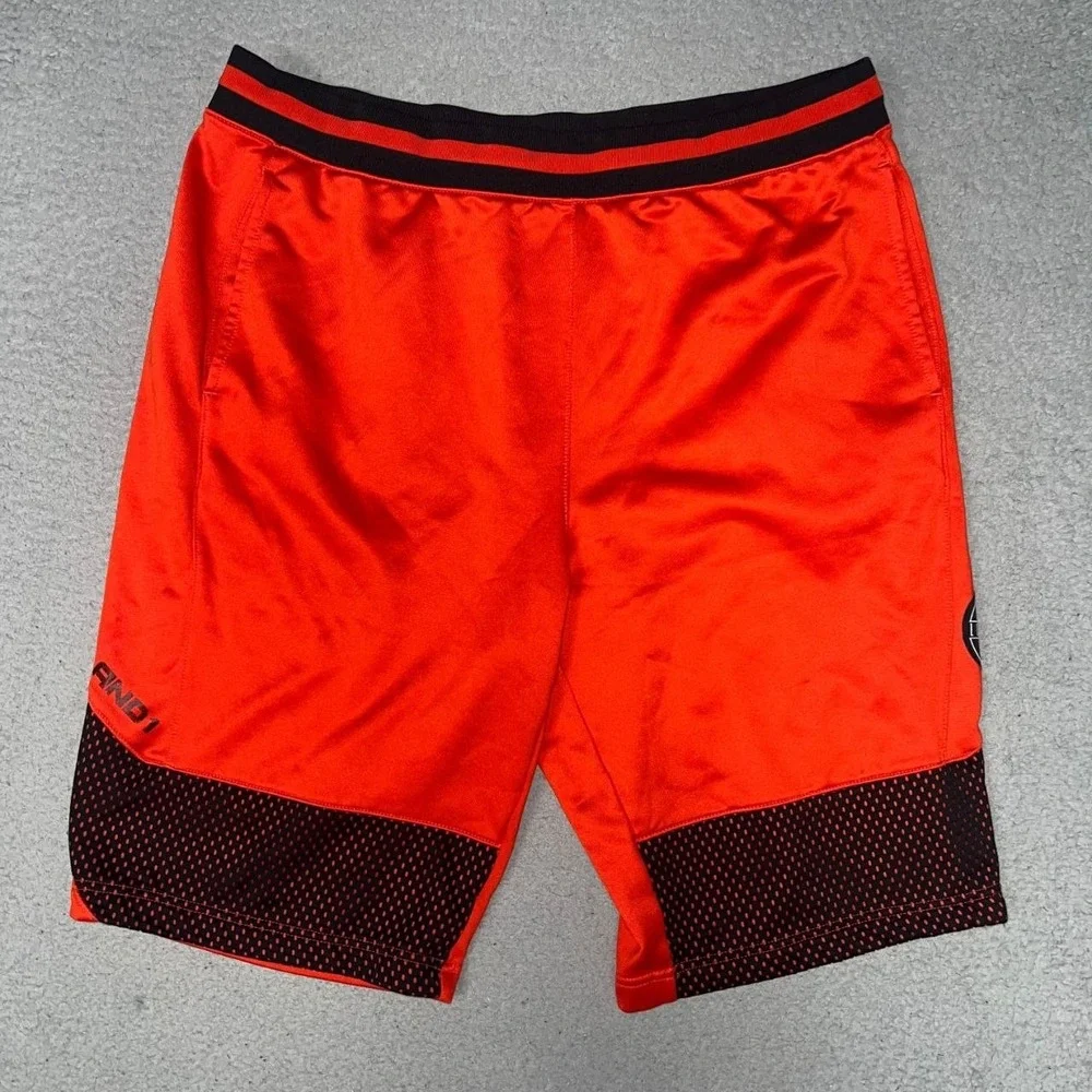 VTG And1 French Terry Shorts Men XL Red Black Mesh Legendary Basketball Athletic
